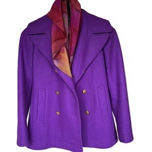 J. Crew Factory Purple Wool Pea Coat Size 6